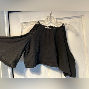 Cropped open shoulder womens top